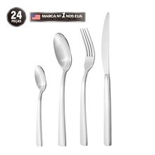 Faqueiro Jogo De Talheres Conjunto Inox Escovado 24 Pecas Hamilton Beach Aspen 1